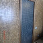 Межкомнатная стеклянная дверь с пескоструйным рисунком