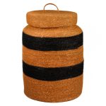 Корзина декоративная с крышкой «Оchre + black»