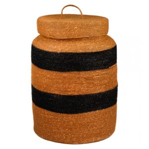 Корзина декоративная с крышкой «Оchre + black»