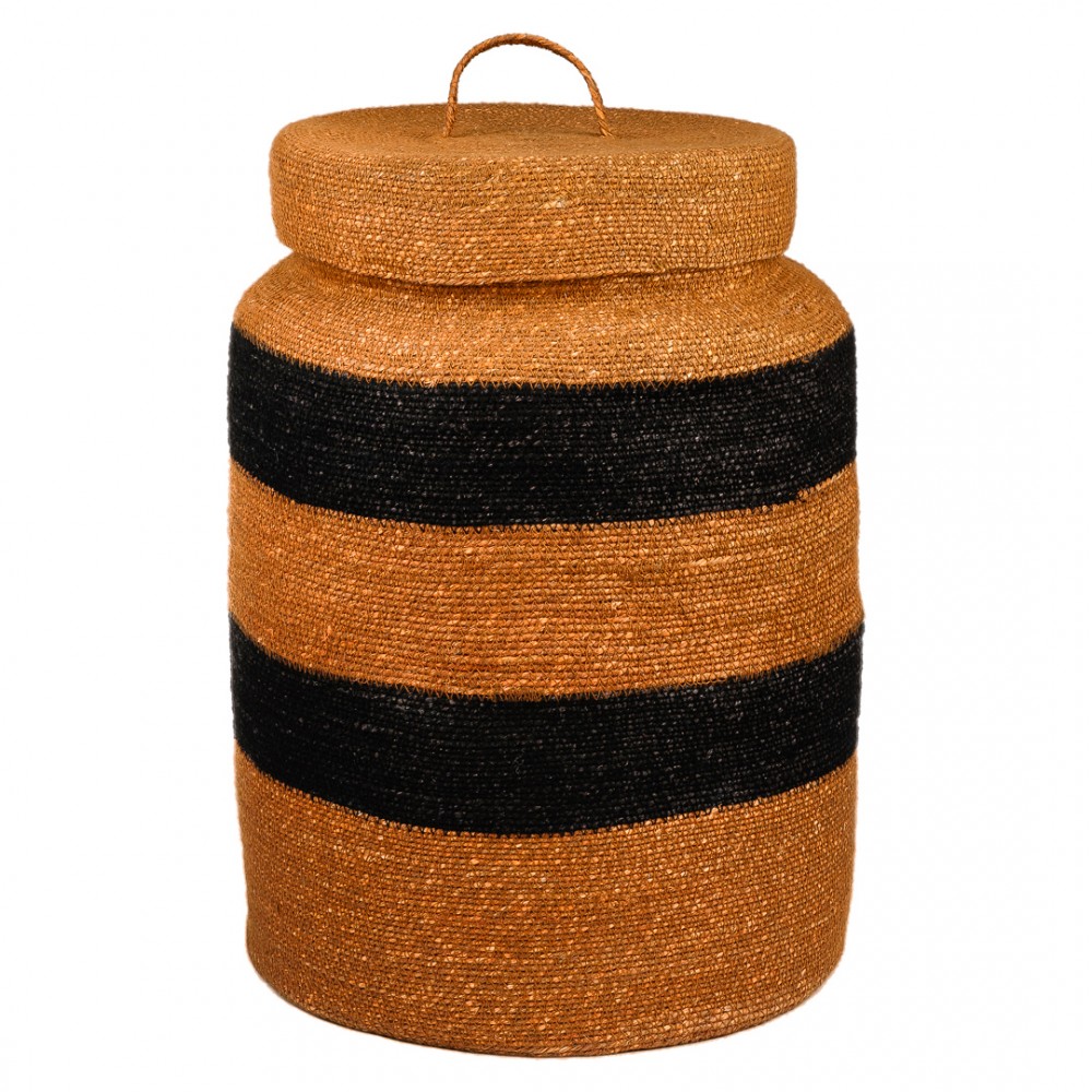 Корзина декоративная с крышкой «Оchre + black»