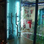 Двери с пескоструйным рисунком на стекле