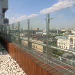 Стеклянное ограждение парапета кровли из стали со стеклом