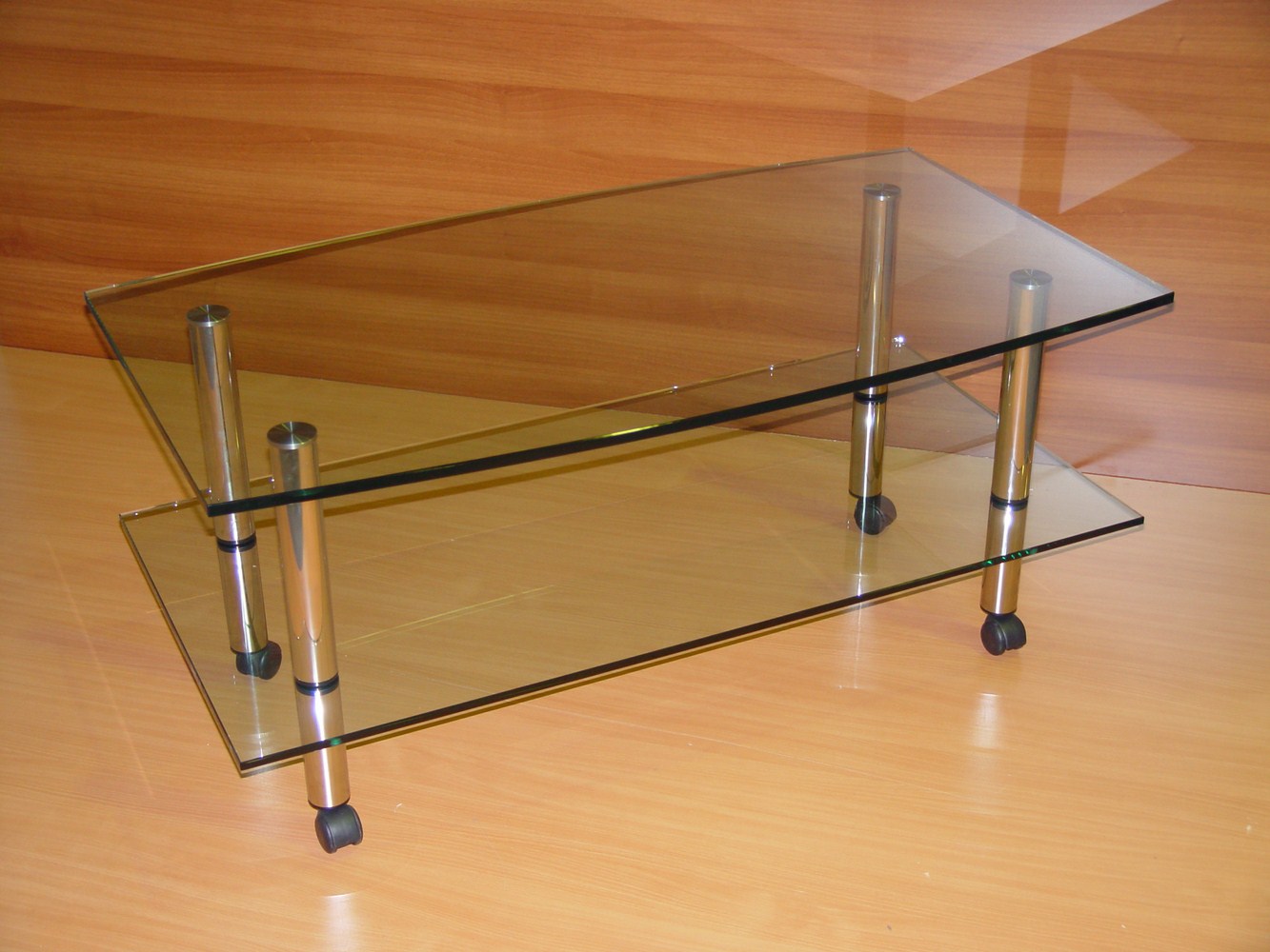 Стол журнальный стеклянный металлические ножки