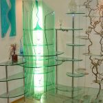 Стеллаж из металла/стеклa интерьерный