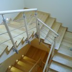 Ограждение из нержавеющей стали с ригелями и поручнем ПВХ