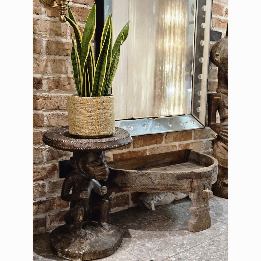 Кашпо плетеное «Ochra light stripe»