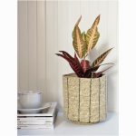 Кашпо плетеное «Black stripe»