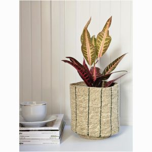 Кашпо плетеное «Black stripe»