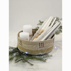 Корзина плетеная круглая «Оchre line»