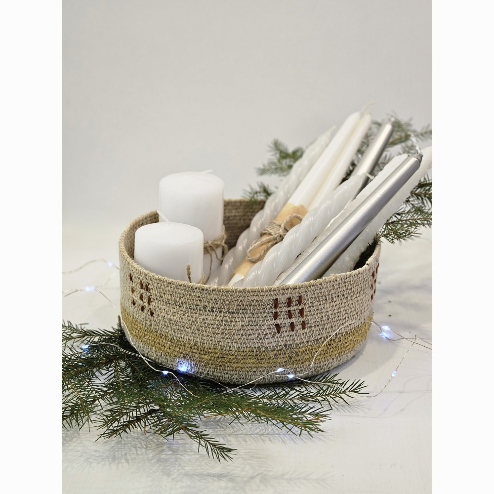 Корзина плетеная круглая «Оchre line»