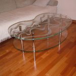 Стол журнальный стеклянный металлические ножки